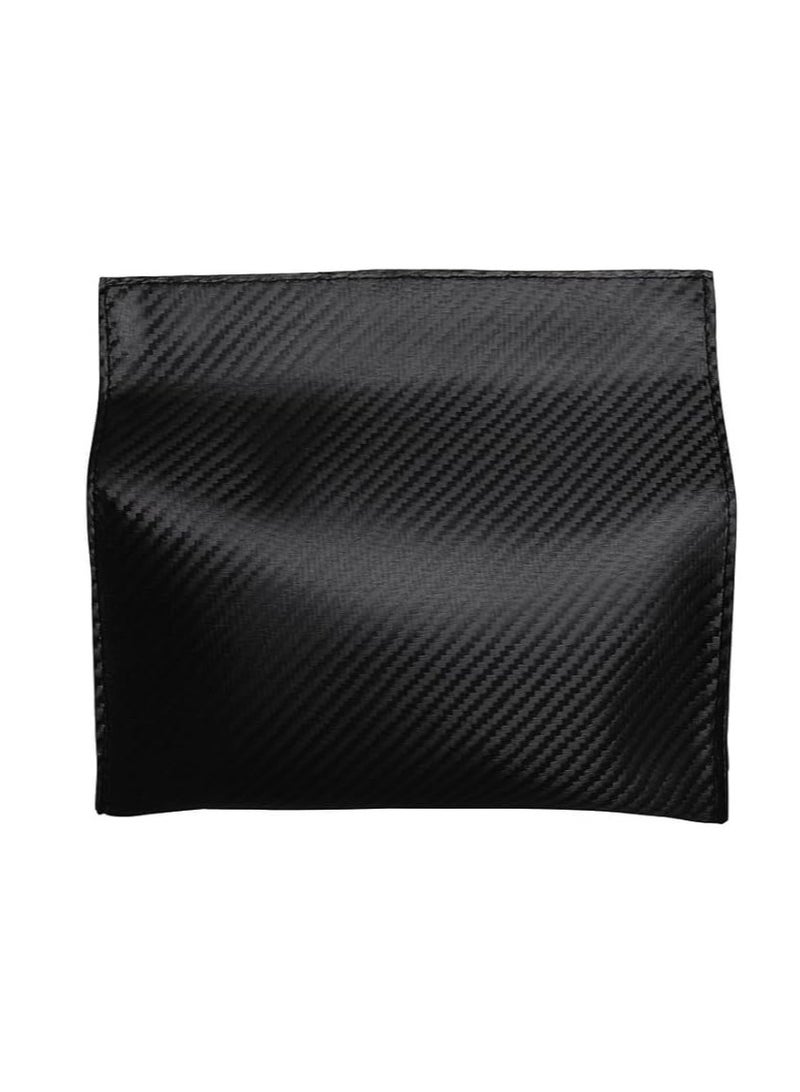 Premium Leather Tissue Holder for Cars – Stylish and Durable Tissue Holder with Magnetic Closure (Black Carbon Fiber) - Image 3