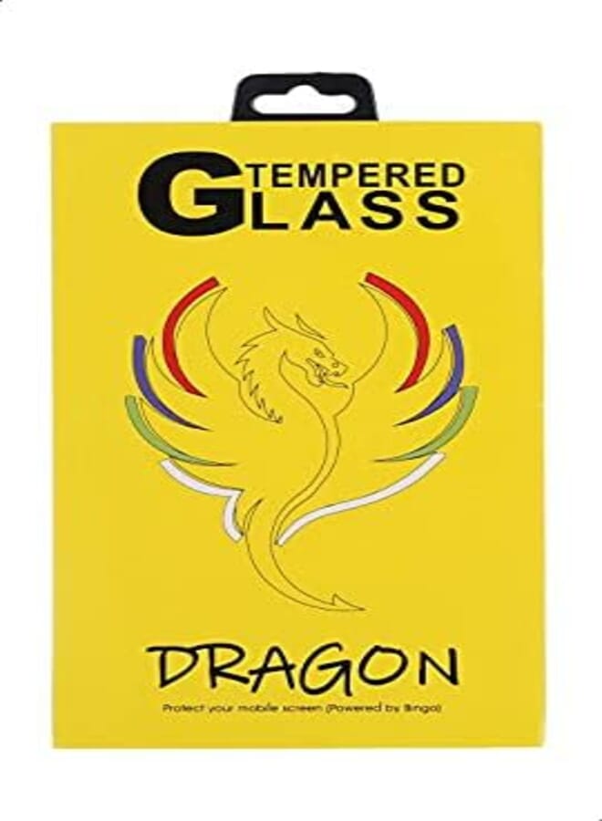 Generic Dragon واقي شاشة زجاجي مقوى 5D مضاد لبصمات الأصابع لهاتف Samsung Galaxy A60 - أسود وشفاف