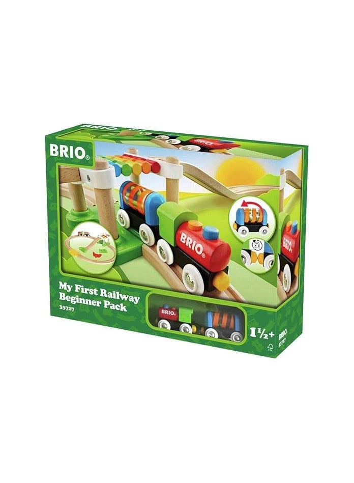 BRIO My First Railway Beginner Pack – Wooden Train Set with Suspension Bridge, Engine, Wagons, and Tracks – Starter Set for Toddlers – Ages 18 Months+ | 33727-B - Image 1