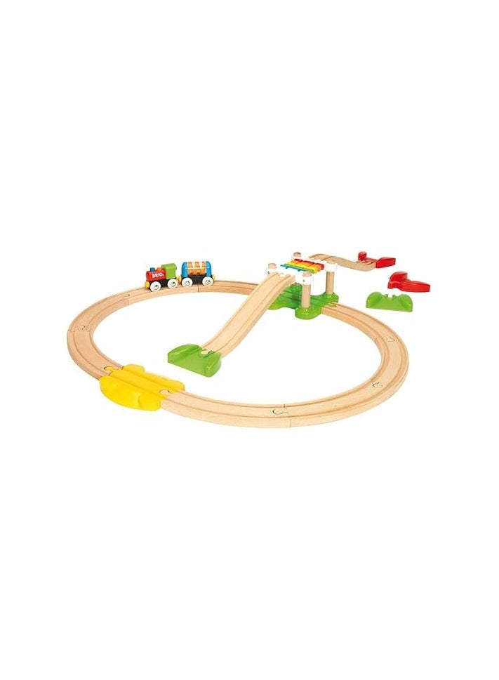 BRIO My First Railway Beginner Pack – Wooden Train Set with Suspension Bridge, Engine, Wagons, and Tracks – Starter Set for Toddlers – Ages 18 Months+ | 33727-B - Image 2