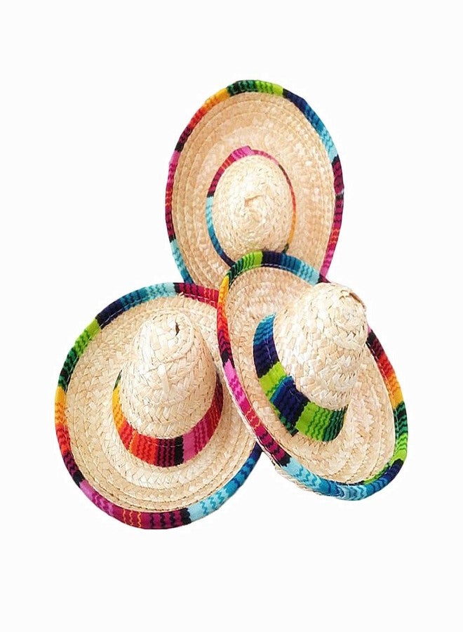 Crazy Night 6PCS Natural Straw Mini Sombrero Mini Mexican hat,Tabletop Party Supplies,Fiesta Party Birthday Party Decor Cinco de Mayo Party - Image 1