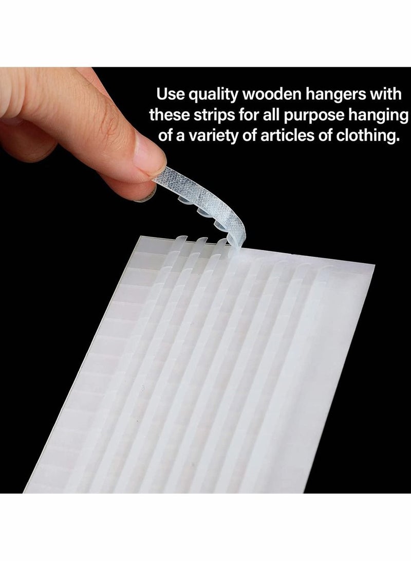 Y&D Non Slip Hanger Grips for Wood Hangers Clear Rubber Grip Adhesive Clothe Strip Hangers with Fins Clothes Strips Grippers Jacket Dress Clothes Sweater (200 Pcs)  - Image 4