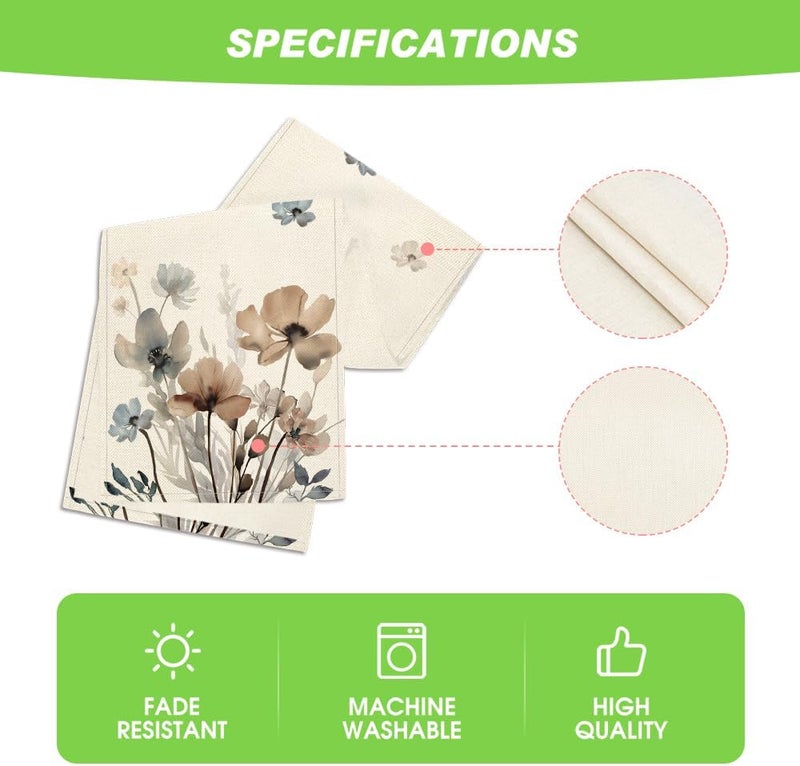 Brown Poppy Floral Leaves Table Runner 13x108 Inch - Image 5