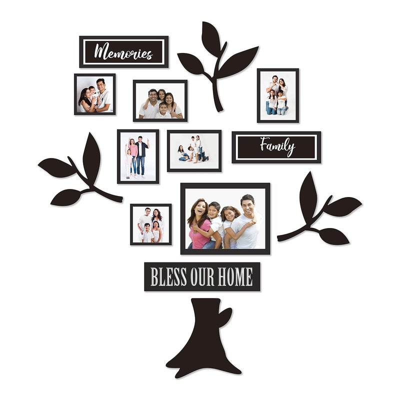 PAPER PLANE DESIGN Family Tree Collage Photo Frames for Wall Decor Set Style8 - Image 1