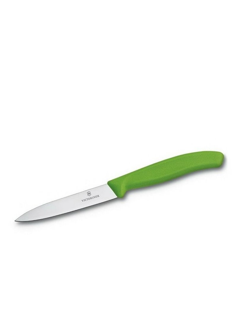 VICTORINOX KITCHEN Victorinox Swiss Classic Paring 4" straight Spear Point Blade 5/8" Width at Handle lime green  - Image 2