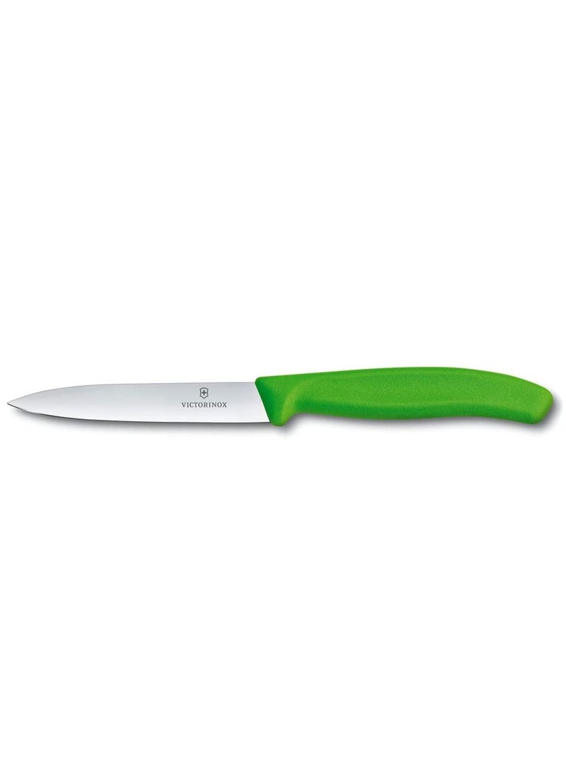 VICTORINOX KITCHEN Victorinox Swiss Classic Paring 4" straight Spear Point Blade 5/8" Width at Handle lime green  - Image 1