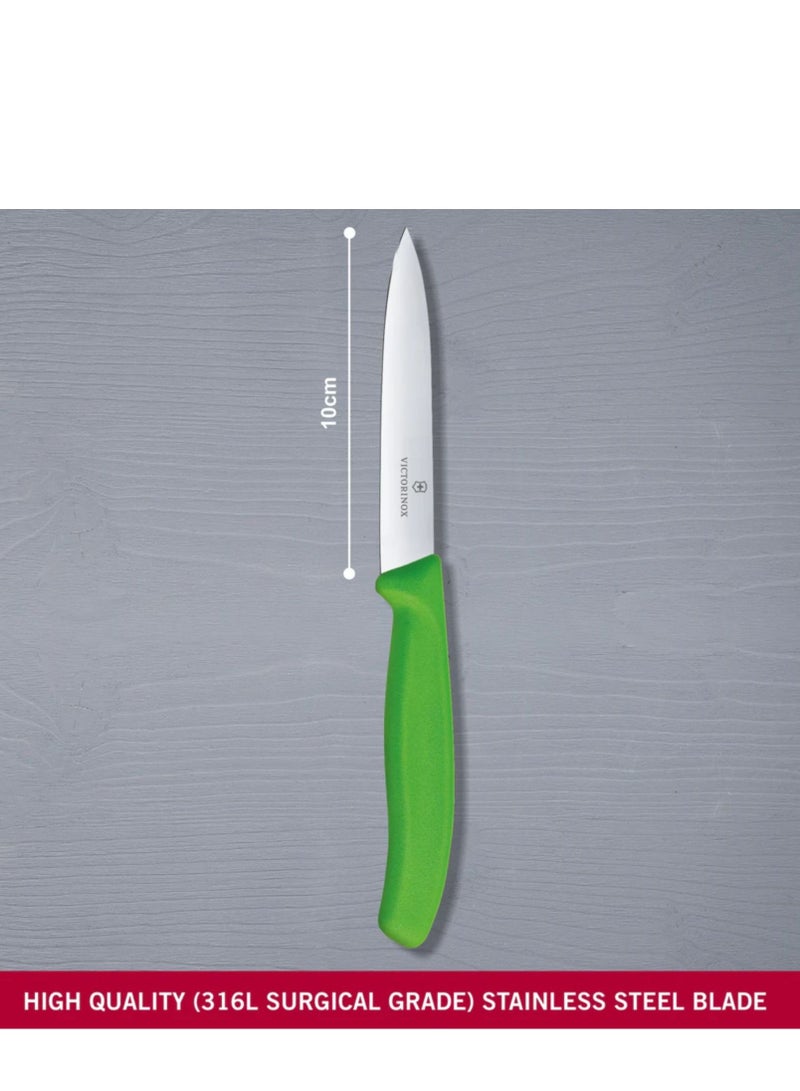 VICTORINOX KITCHEN Victorinox Swiss Classic Paring 4" straight Spear Point Blade 5/8" Width at Handle lime green  - Image 3