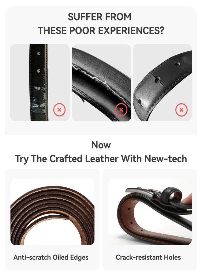 CHAOREN Mens Belts Leather 2 Pack - 1 1/4" Dress Belts for Men Golf Casual Jeans - Image 3