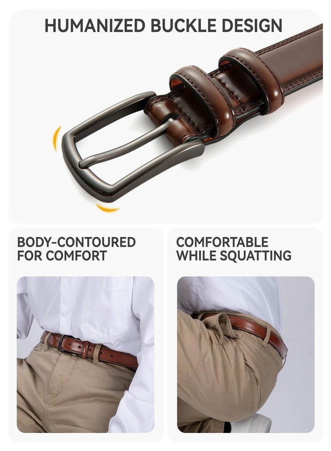 CHAOREN Mens Belts Leather 2 Pack - 1 1/4" Dress Belts for Men Golf Casual Jeans - Image 4