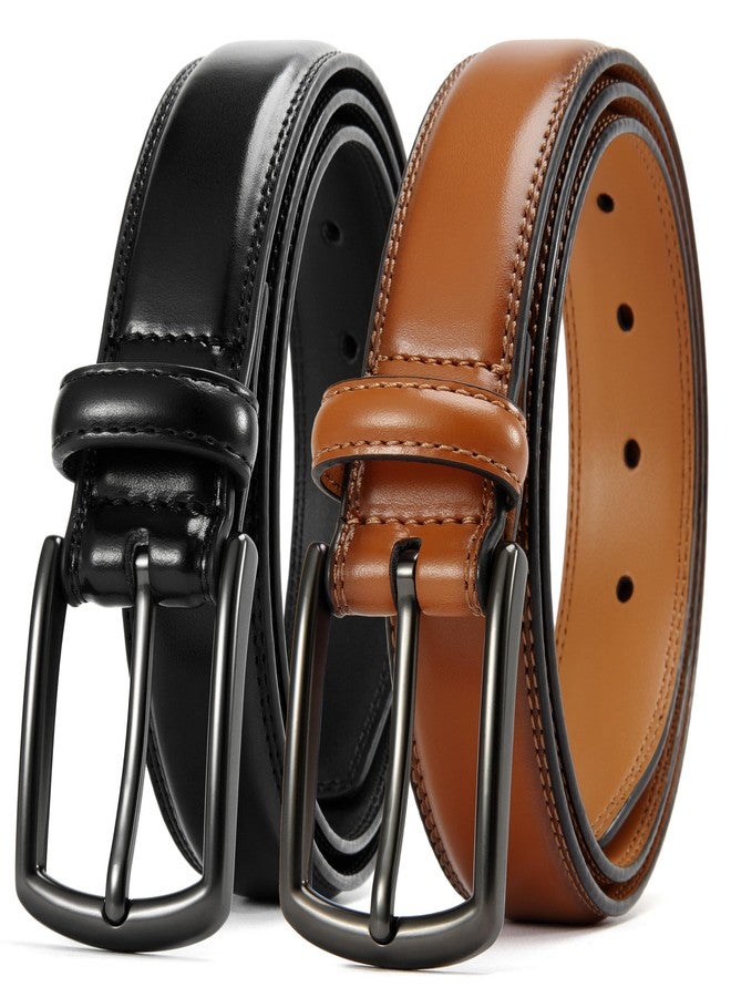 CHAOREN Mens Belts Leather 2 Pack - 1 1/4" Dress Belts for Men Golf Casual Jeans - Image 1