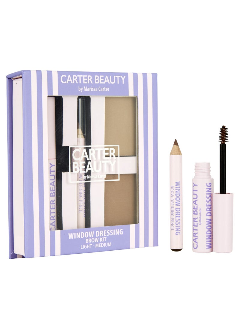 Carter Beauty Carter Beauty By Marissa Carter Window Dressing Brow Kit Great For OnTheGo Beauty  Light To Medium  008Oz Brow Powder 01Oz Brow Gel 001Oz Brow Pencil  3 Pc Light  Medium 