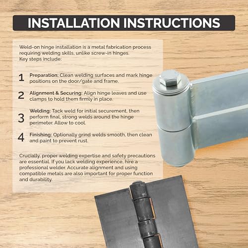 Hinge Outlet Weld On Hinge Extra Heavy Duty Steel, 2 Pack (4 Inch) - Image 3