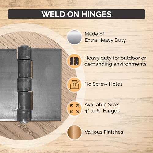Hinge Outlet Weld On Hinge Extra Heavy Duty Steel, 2 Pack (4 Inch) - Image 2