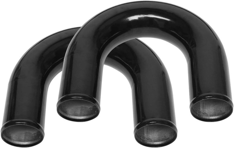 MOOSUN 8PCS Universal Aluminum 2.5 Inch Intercooler Piping U-Pipe Black Kit & T-Bolt Clamps & Black Coupler… - Image 1