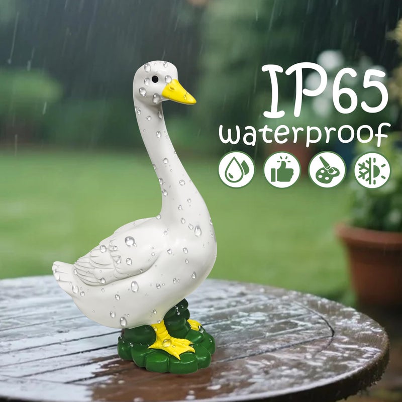 ASDFG Porch Goose Garden Decor Statues - Large White Yard Goose Statue Resin Duck Sculpture 20" High Lawn Goose Front Porch Goode Home Decorations Housewarming Birthday Gifts for Mom Women - Image 3