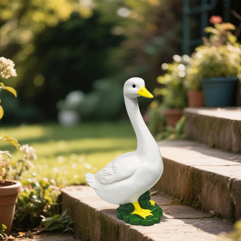 ASDFG Porch Goose Garden Decor Statues - Large White Yard Goose Statue Resin Duck Sculpture 20" High Lawn Goose Front Porch Goode Home Decorations Housewarming Birthday Gifts for Mom Women - Image 5