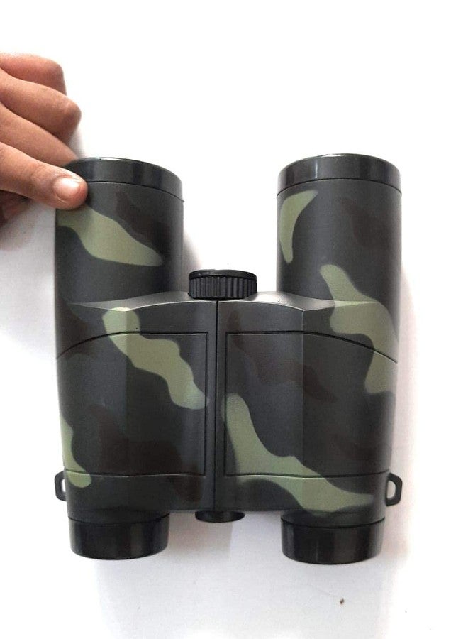 Trade Globe Outdoor Observing Army Style Binoculars Telescope Toy Military Color Folding Binoculars with Neck Strap for Kids & Adults Birthday Return Gifts - Green Pack of 4 - Image 1