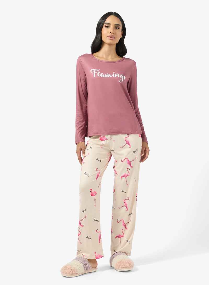 Ginger Graphic T-shirt & Pyjama Set - Image 5