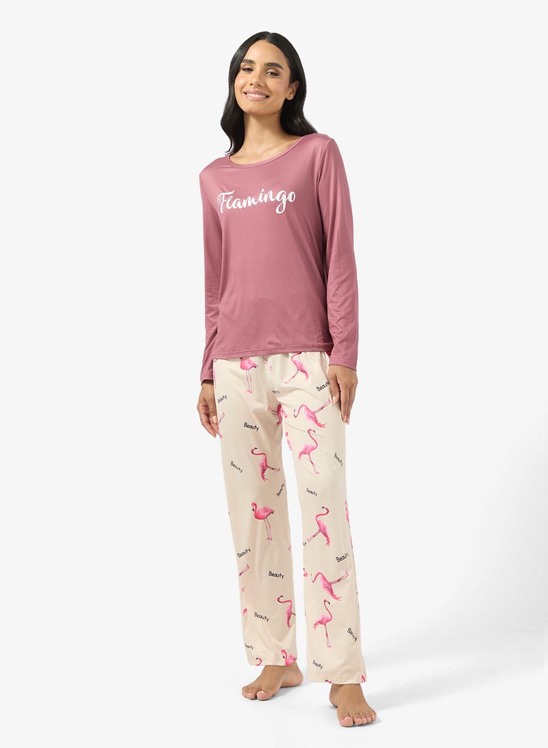 Ginger Graphic T-shirt & Pyjama Set - Image 1