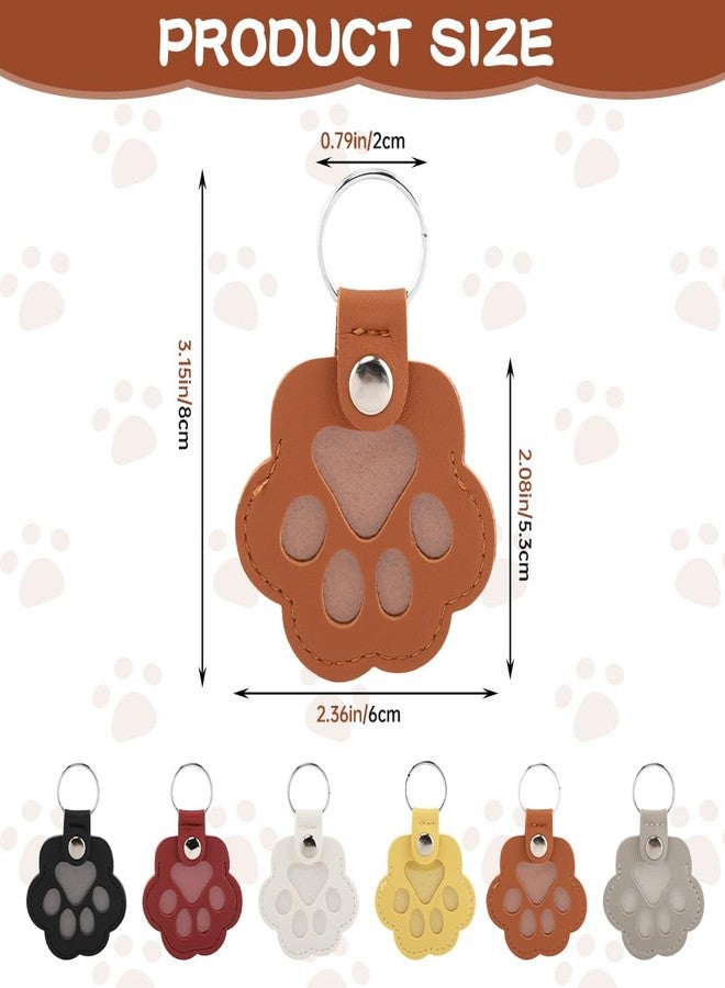 YOSINXU 6 Pcs Pet Hair Storage Keychain, Portable Leather Paw Keychain, Dog Hair Keepsake Keyring, Memorial Gifts for Pet Lovers - Image 2