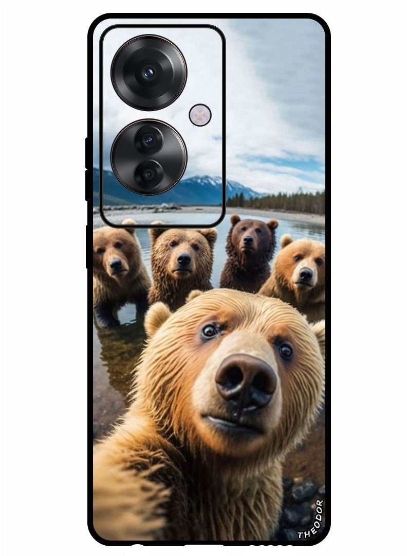 Theodor Protective Case Anti Scratch Shock Proof Bumper Cover For Oppo F25 Pro Bear Selfie - Image 1