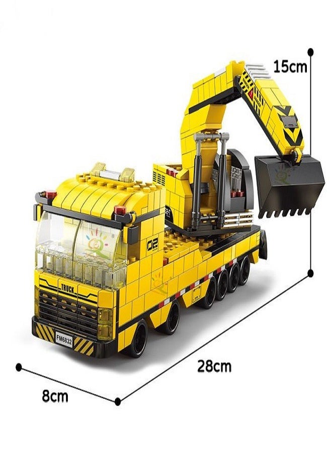 ماركة غير محددة - 6 in 1, Building Blocks Set and Gift Handle Toy, Car Engineer Truck, Trolley Holder 1000pcs - Image 1