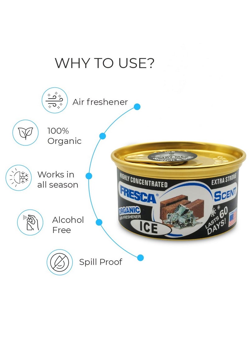 فريسكا معطر جو عضوي برائحة الثلج من فريسكا، عالي التركيز، قوي جدًا، خالٍ من الكحول، 42 غرام، AS-560-IB - Image 3