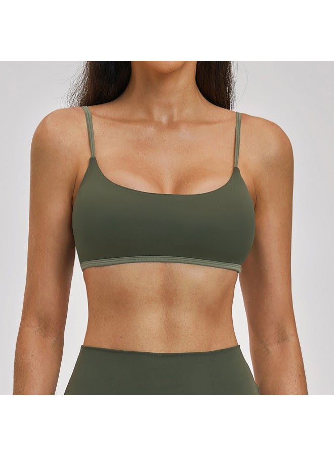 Seamless Two-piece Color-blocking Yoga Wear Outdoor Casual Sports Fitness Underwear For Women 6116