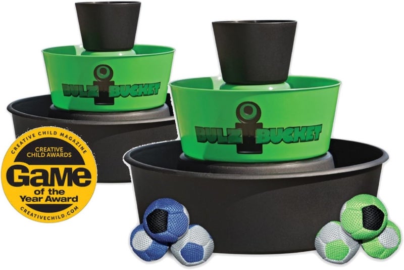 BULZiBUCKET Game by Water Sports - Beach, Tailgate, Camping, Yard, and Pool Games- Indoor/ Outdoor Kids Toys - Pool Accessories Perfect for Family Game Night (Green/Black) - Image 1