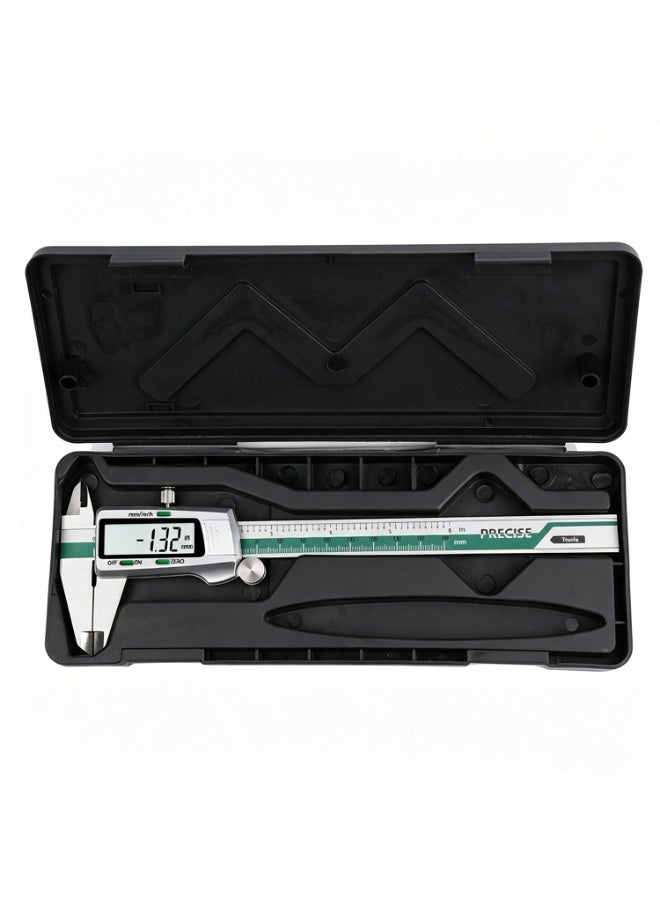 فرجار إلكتروني رقمي، فرجار من الفولاذ المقاوم للصدأ بشاشة كبيرة خضراء، مع عرض كسري ورقمي، 236 مم. - Image 1