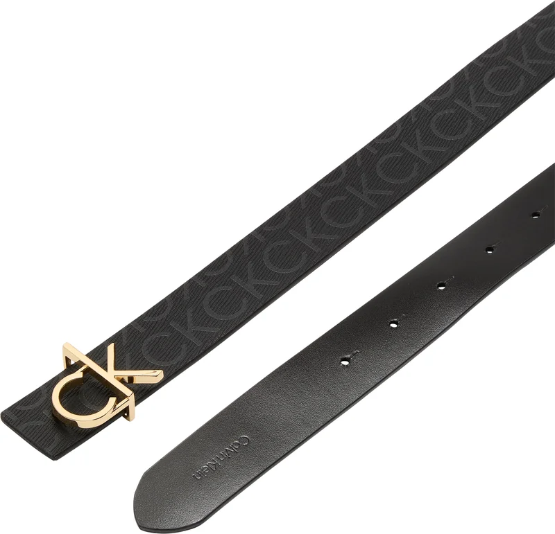 CALVIN KLEIN Logo buckle reversible allocated Hole belt