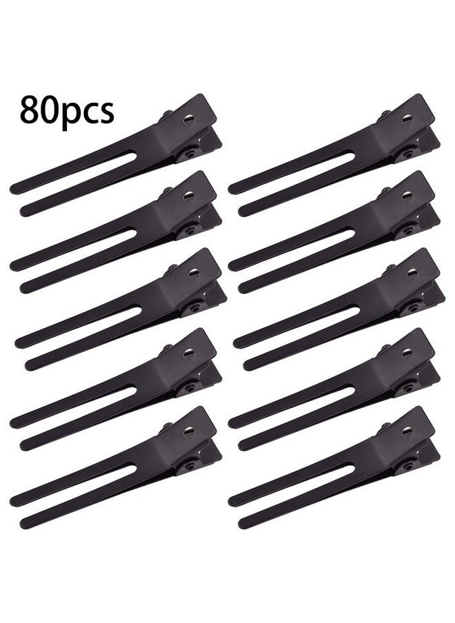 choicbaby 80pcs Double Prong Curl Clips, Wobe 1.8" Metal Alligator Hair Clips for Pin Curls, Styling, Hair Bows - Hairpins for Hair Salons and Barbers  - Image 2