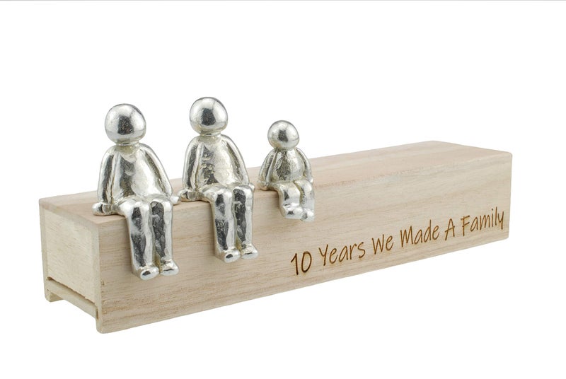 Pirantin 10th Anniversary Idea  10 Years We Made A Family 100 Tin  Choose Your Family Combination Gift 1 Child