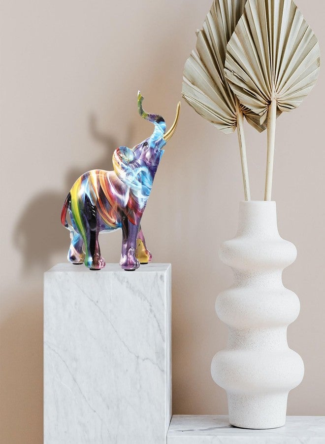 BESPORTBLE Graffiti Elephant Figurine: Colorful Graffiti Art Elephant Decor Large Figurines Statue Modern Art Animal Sculpture Feng Shui Desktop Decoration for Bedroom Living Decor - Image 4