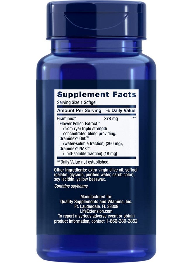 Life Extension بروستة بولين ثلاثي القوة لصحة البروستاتا 1 يوميًا خالي من الجلوتين 30 كبسولة لينة - Image 3