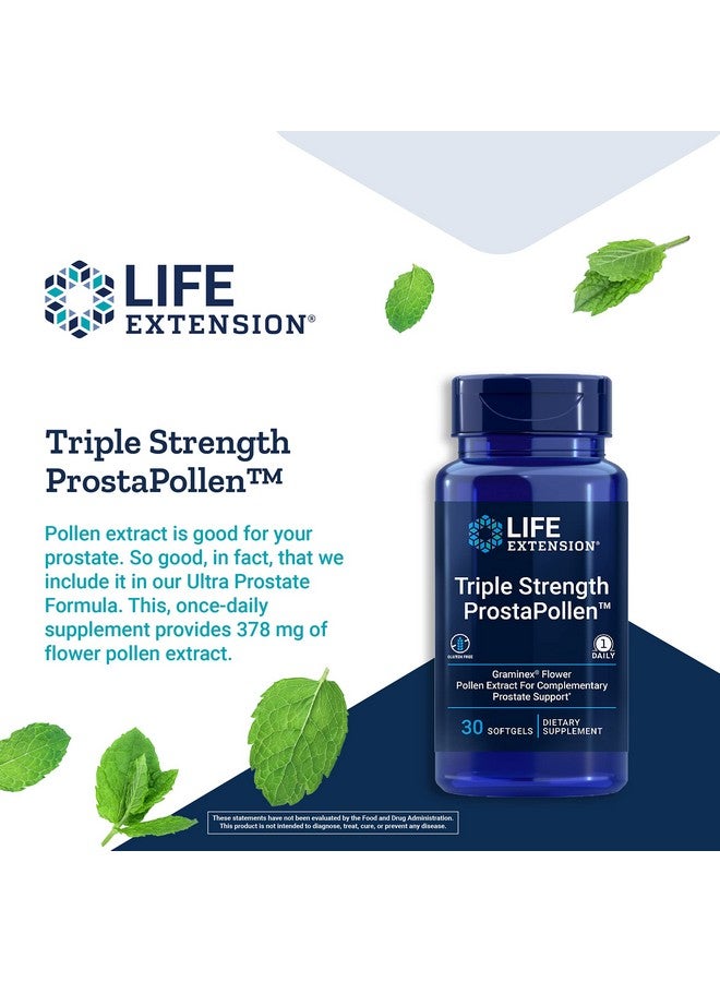 Life Extension بروستة بولين ثلاثي القوة لصحة البروستاتا 1 يوميًا خالي من الجلوتين 30 كبسولة لينة - Image 4