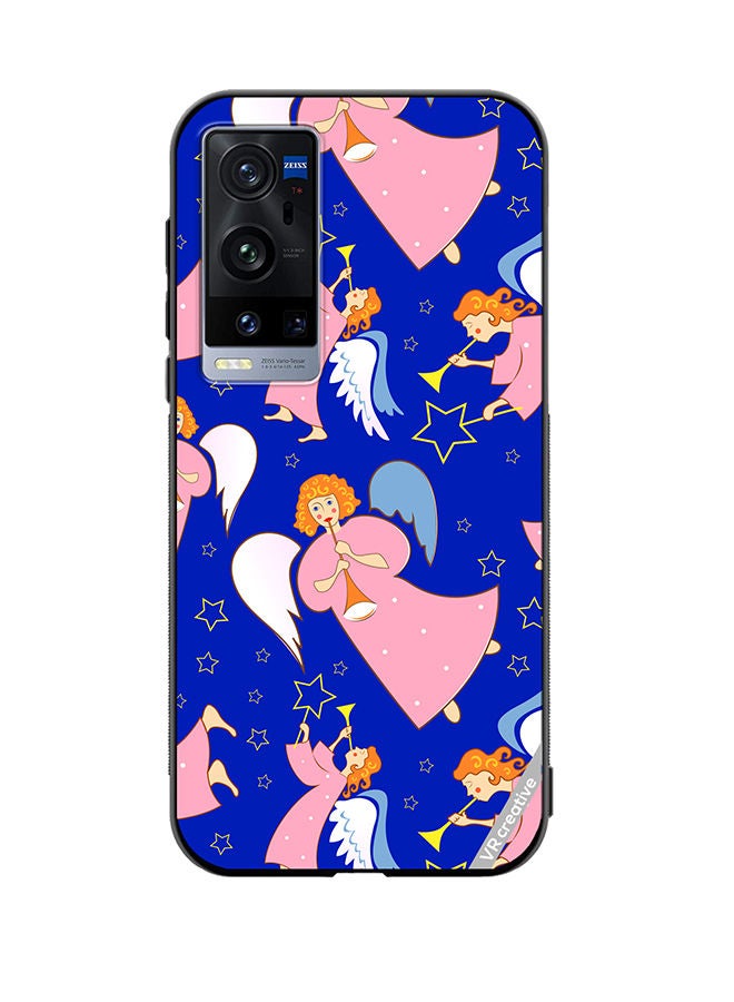 VR CREATIVE Protective Case Cover For Vivo X60 Pro Plus Christmas Angels With Flutes Design Multicolour - Image 1