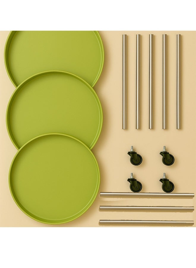 FUMES Multi-Tier Round Kitchen Storage Cart with Wheels. - Image 4