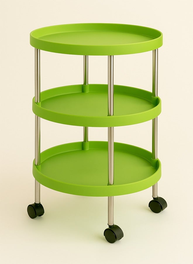 FUMES Multi-Tier Round Kitchen Storage Cart with Wheels. - Image 3