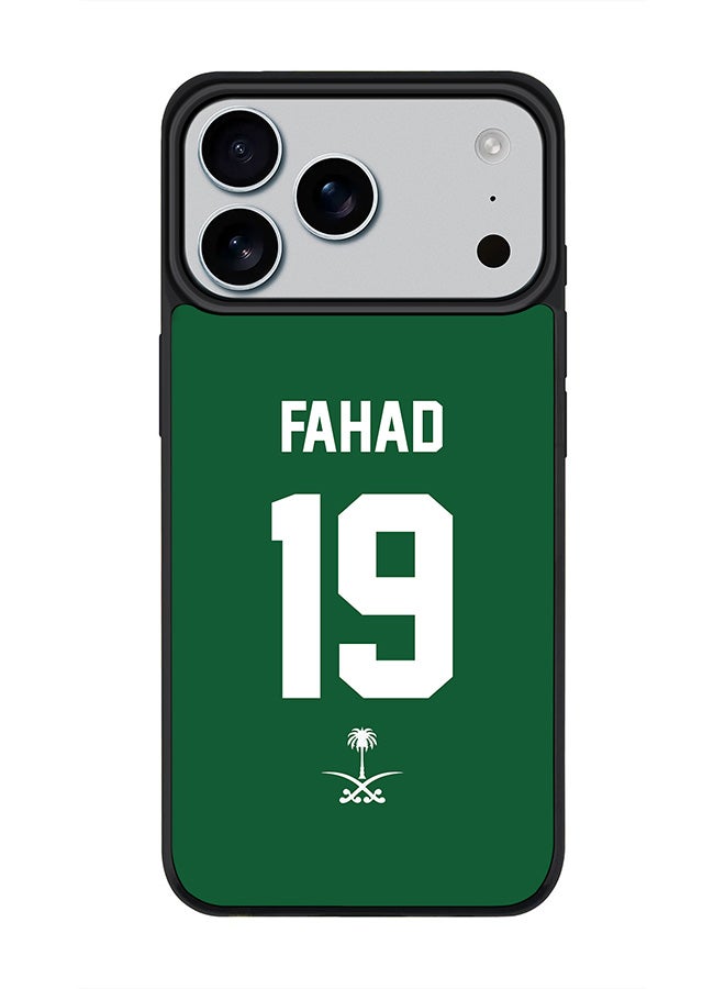 Stylizedd iPhone 17 Pro Max Case, [Compatible with MagSafe] Slim Magnetic cover Phone Case iPhone 17 Pro Max -Football - Saudi Arabia,  Fahad - Image 1
