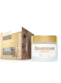CICATRICURE Cicatricure Gold Lift Night Cream, Anti Aging Facial Moisturizer, Hydrating Skin Care with Gold, Calcium & Silicon to Lift and Tighten Face Contour Overnight, 1.7 Ounce 
