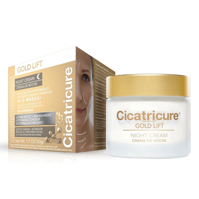Cicatricure Gold Lift Night Cream, Anti Aging Facial Moisturizer, Hydrating Skin Care with Gold, Calcium & Silicon to Lift and Tighten Face Contour Overnight, 1.7 Ounce - Image 1