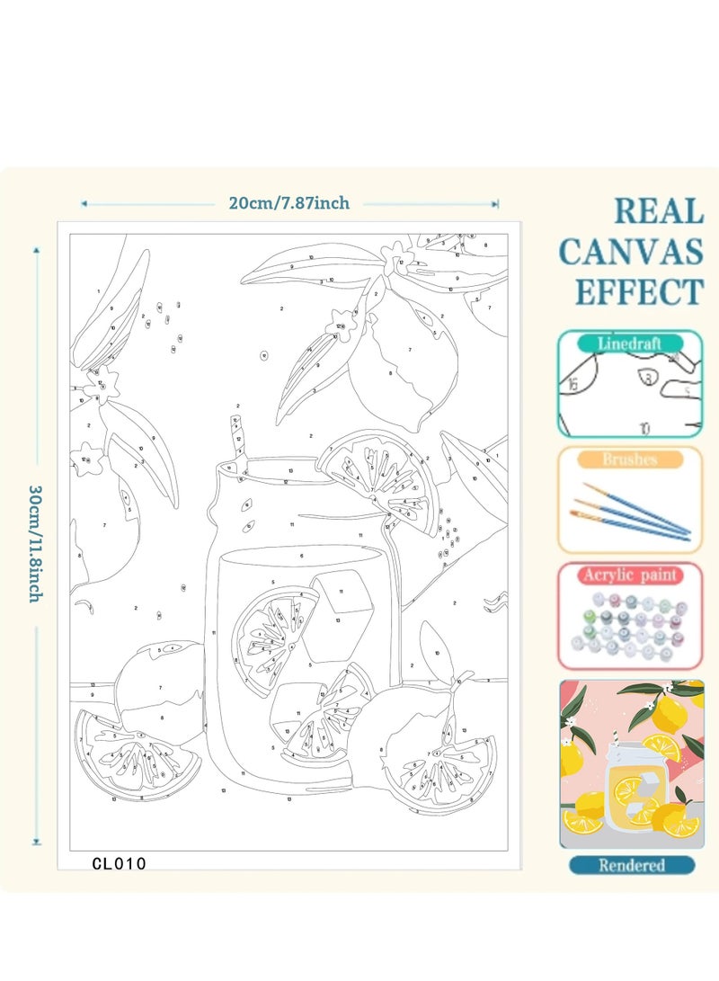 Barakah 6 Pack Paint by Numbers Kit for Adults & Beginners, DIY Acrylic Painting on Canvas Without Frame, Cocktail Design for Home Wall Decor 7.8x11.8 inch - Image 5