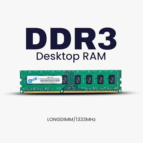 EVM 8GB DDR3 Desktop RAM 1333MHz | Long-DIMM – 1.5V Low Voltage| 240-PIN Pin, Intel & AMD Compatible | High-Speed PC Memory Upgrade | 10 Year Warranty (EVMT8G1333U86P) - Image 2