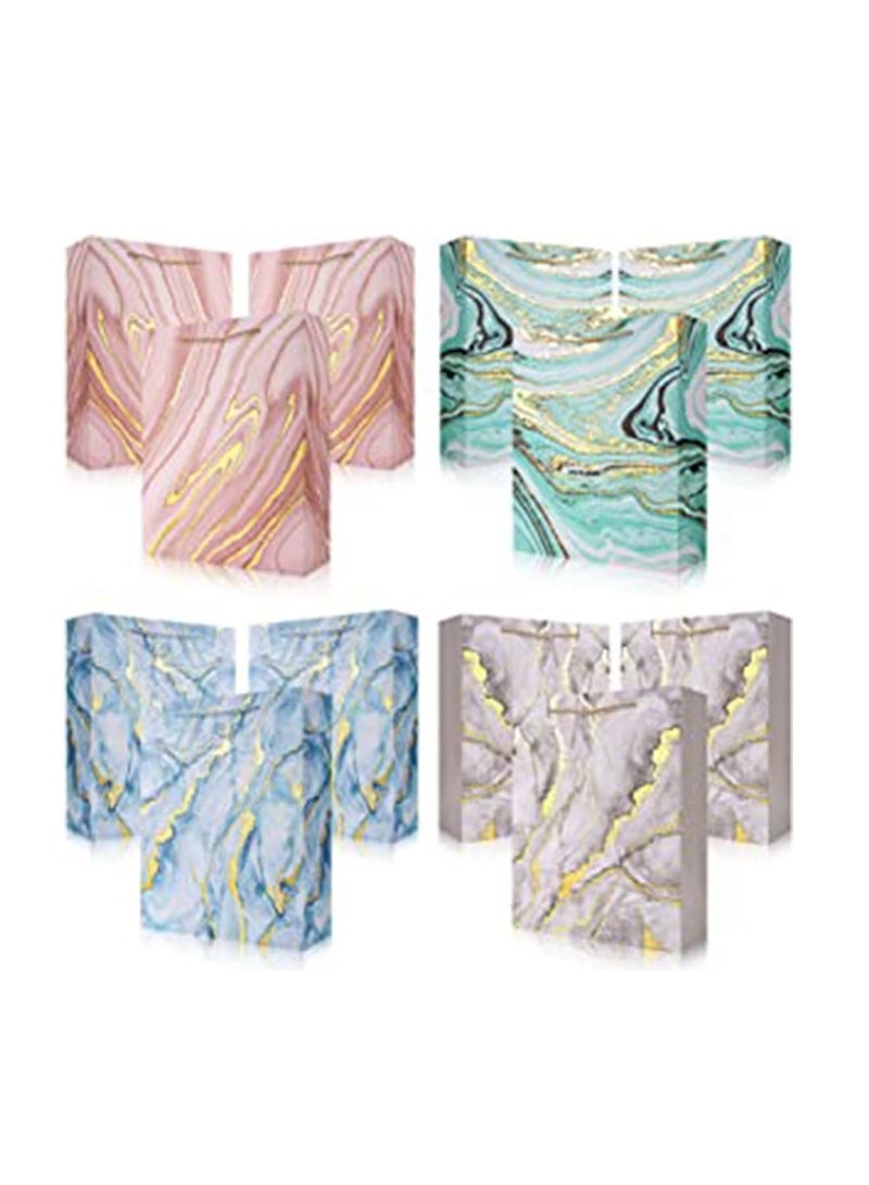 Zikra Gift Bags Bulk, Bulk Party Favor Bags with Handle, Cute Colored Gift Wrap Bags for Baby Shower, Birthday, Wedding, Mother' Day, Party Favors (12Pack Medium Size Marble Pattern12.6Inch) - Image 1
