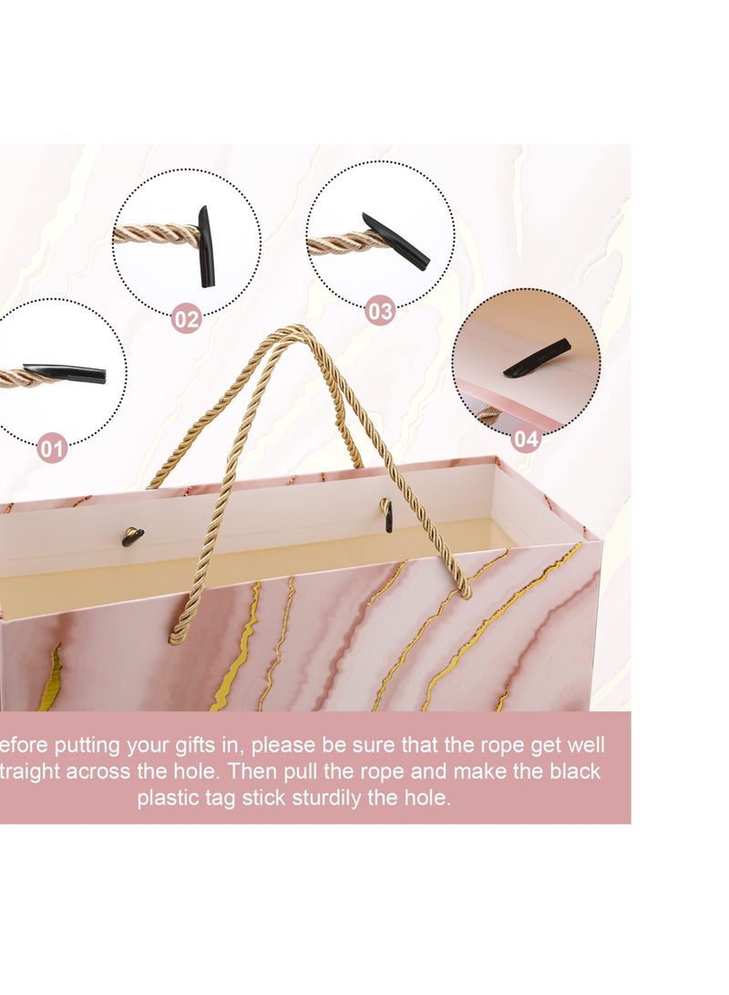 Zikra Gift Bags Bulk, Bulk Party Favor Bags with Handle, Cute Colored Gift Wrap Bags for Baby Shower, Birthday, Wedding, Mother' Day, Party Favors (12Pack Medium Size Marble Pattern12.6Inch) - Image 4