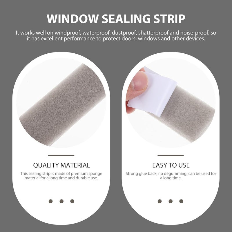 Garneck Self-Adhesive Door Sealing Sponge Strip, Soundproof Sealing Tape for Door Frame, Windproof Dustproof Insulation Weather Stripping Tape 200x3x1cm Roll for Home Use - Image 4