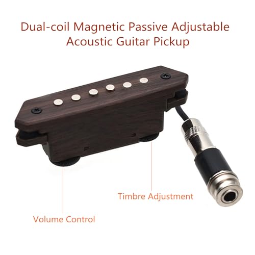 SUNYIN Acoustic Guitar Pickup Passive Megnetic Soundhole Pickup with Humbucker Volume Timbre Control - Image 2