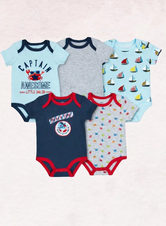 Luna & Lily Pack of 5 -Little Sailor Theme Bodysuit
