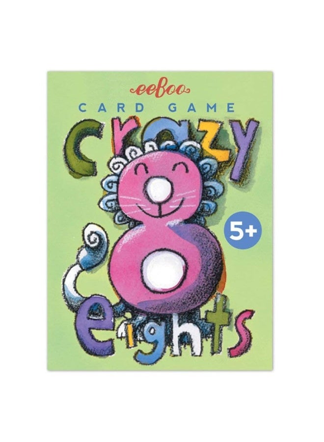 eeBoo Crazy Eights Card Game Easy to Understand Instructions Included Durable Cards ScreenFree Fun Educational Game for Ages 5 and up - Image 1